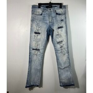 Mens‎ Jordan Craig Legacy Edition Distressed Theo Jeans 36/36 Cotton Elastane